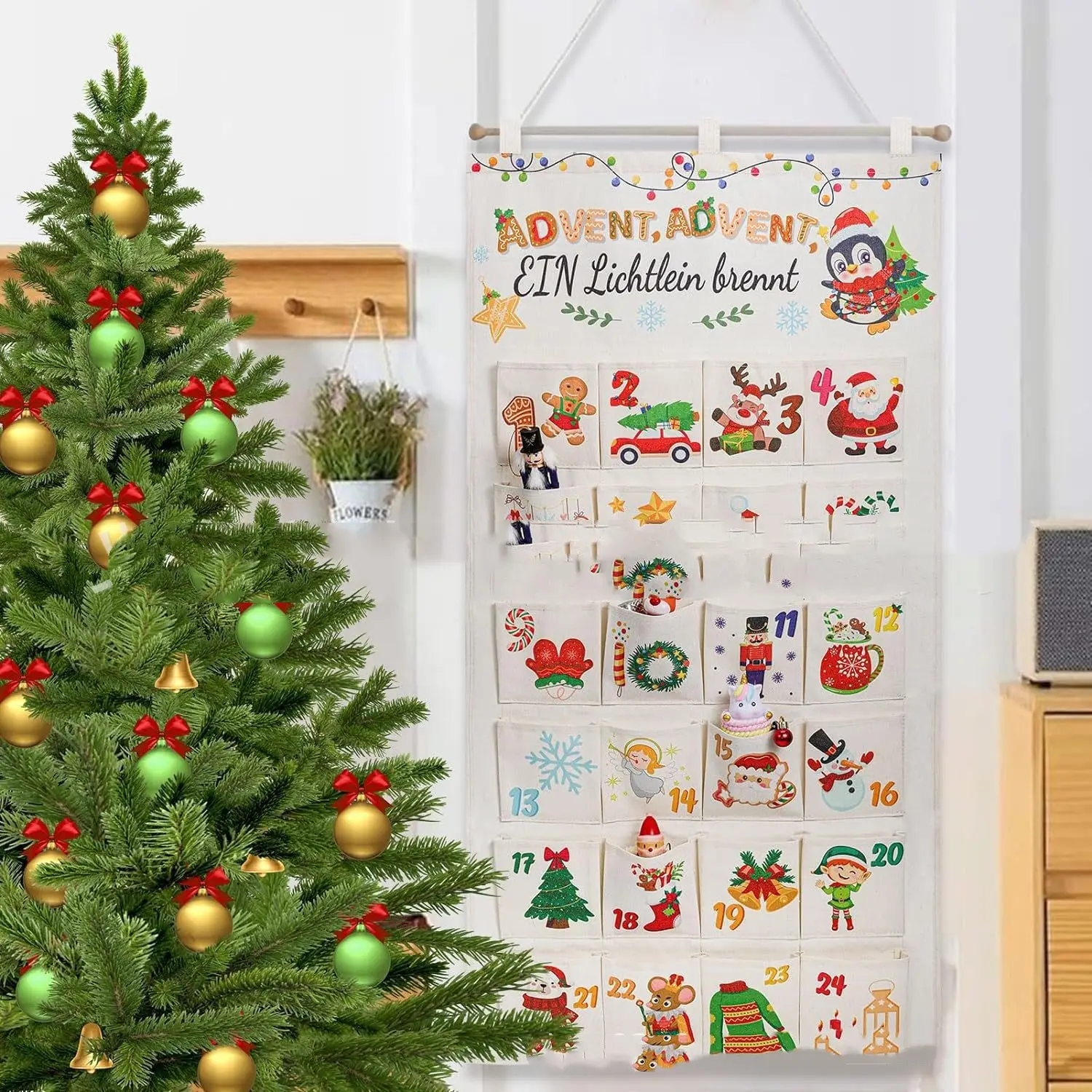 Diy Decoration Christmas Calendar Gift Bag Countdown Bag