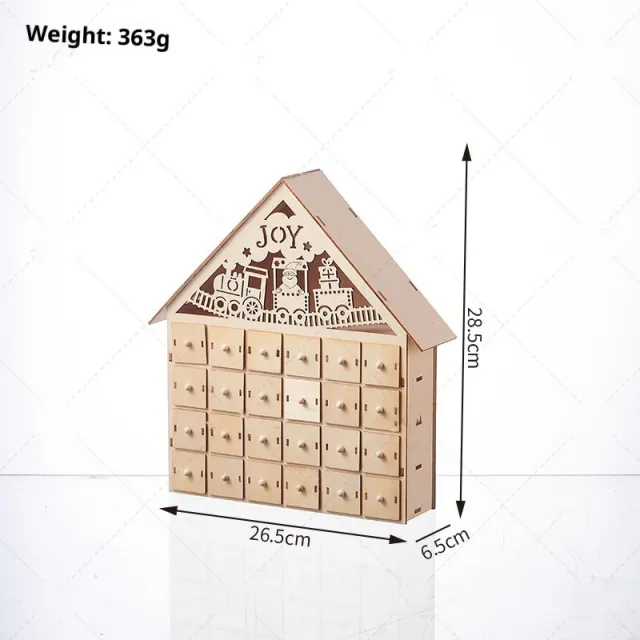 Wooden Christmas Decoration LED Light Glowing Advent Calendar Znl16 - Shop at LoveMi