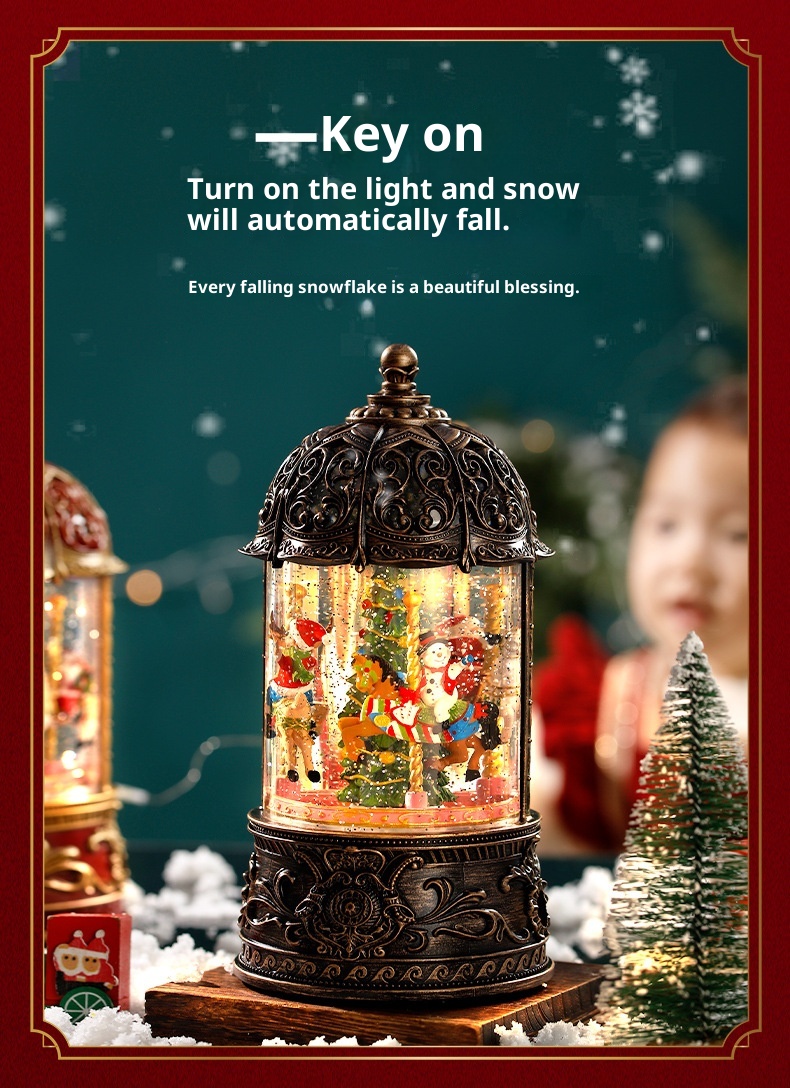 Christmas Carousel Old Man Tree Music Box