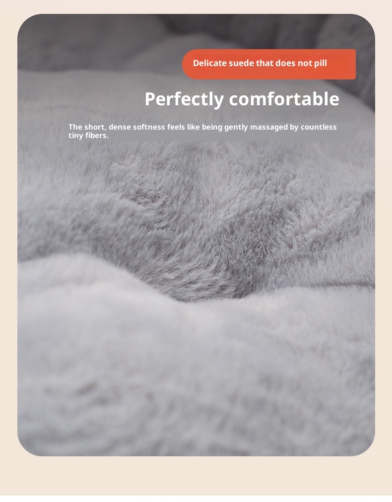 Pet Cat Nest Straight Rabbit Plush Pet Bed Round