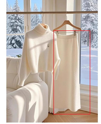 High-grade White Temperament Thick Sweater Skirt Suit - Image 5