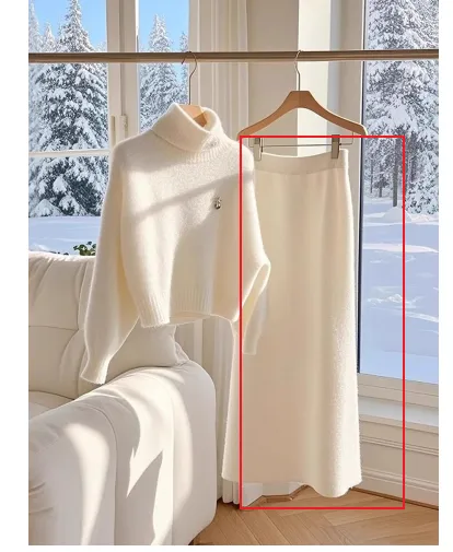 High grade White Temperament Thick Sweater Skirt Suit Skirt - Shop at LoveMi