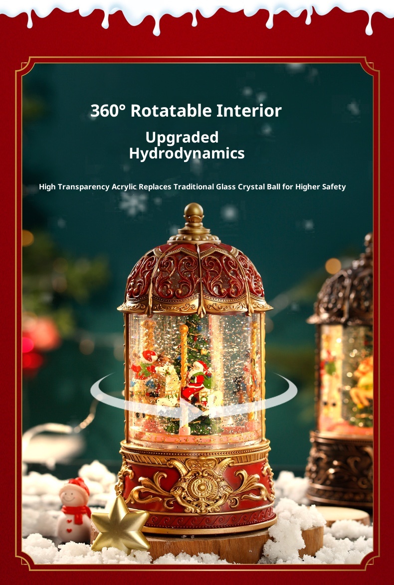 Christmas Carousel Old Man Tree Music Box