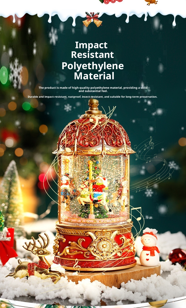 Christmas Carousel Old Man Tree Music Box