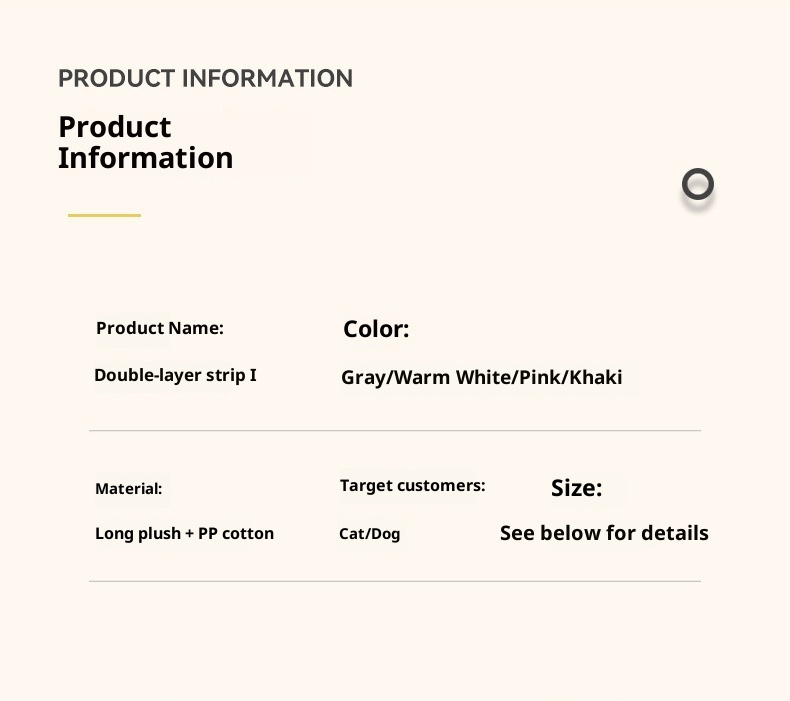 Pet Cat Nest Straight Rabbit Plush Pet Bed Round