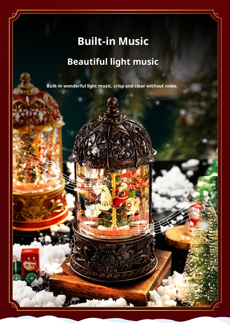 Christmas Carousel Old Man Tree Music Box
