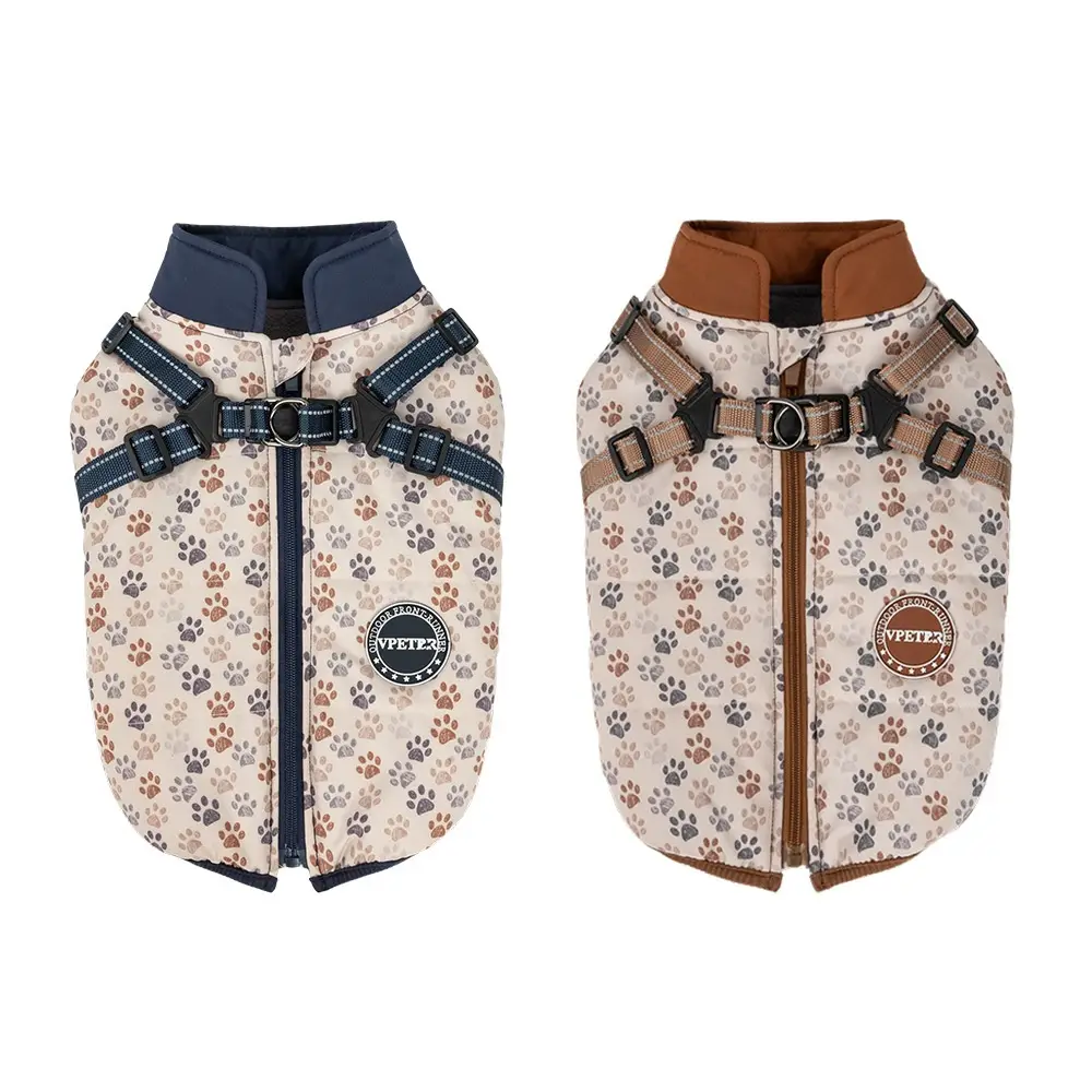 Pet Dog Clothes Winter Dog Chest And Back Cotton-padded Clothes