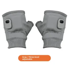 Electrically Heated Gloves USB Charging Smart Heating - Grey - View 1