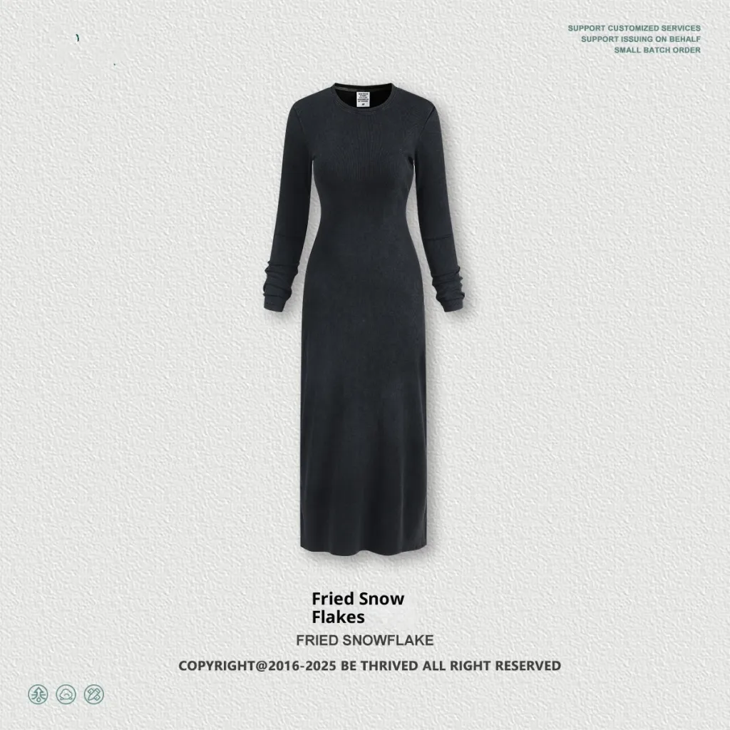 Long Sleeve Dress Split Sheath Dress For Women - Fried Snowflake