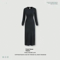 Long Sleeve Dress Split Sheath Dress For Women - Fried Snowflake - View 1