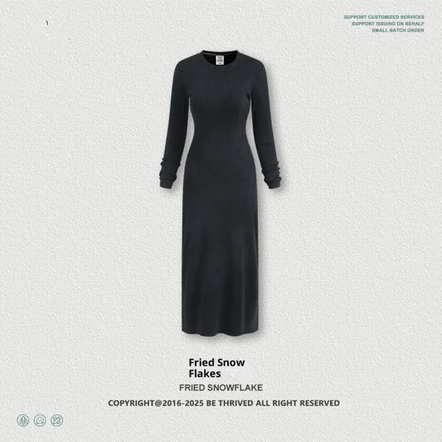 Long Sleeve Dress Split Sheath Dress For Women Fried Snowflake - Shop at LoveMi