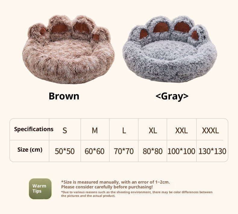 Plush Kennel Two-color Thickened Pet Bed Good-looking