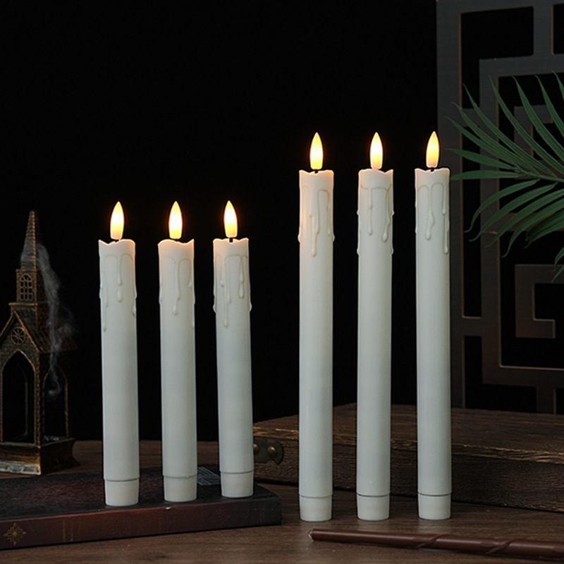 Long Brush Holder Candle Led Simulation Electric Candle Lamp