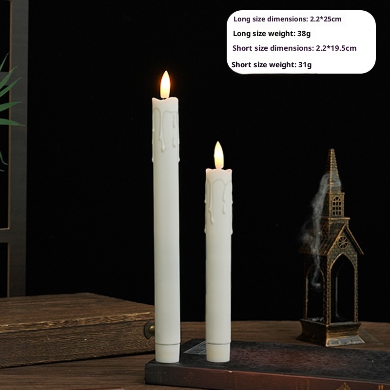 Long Brush Holder Candle Led Simulation Electric Candle Lamp