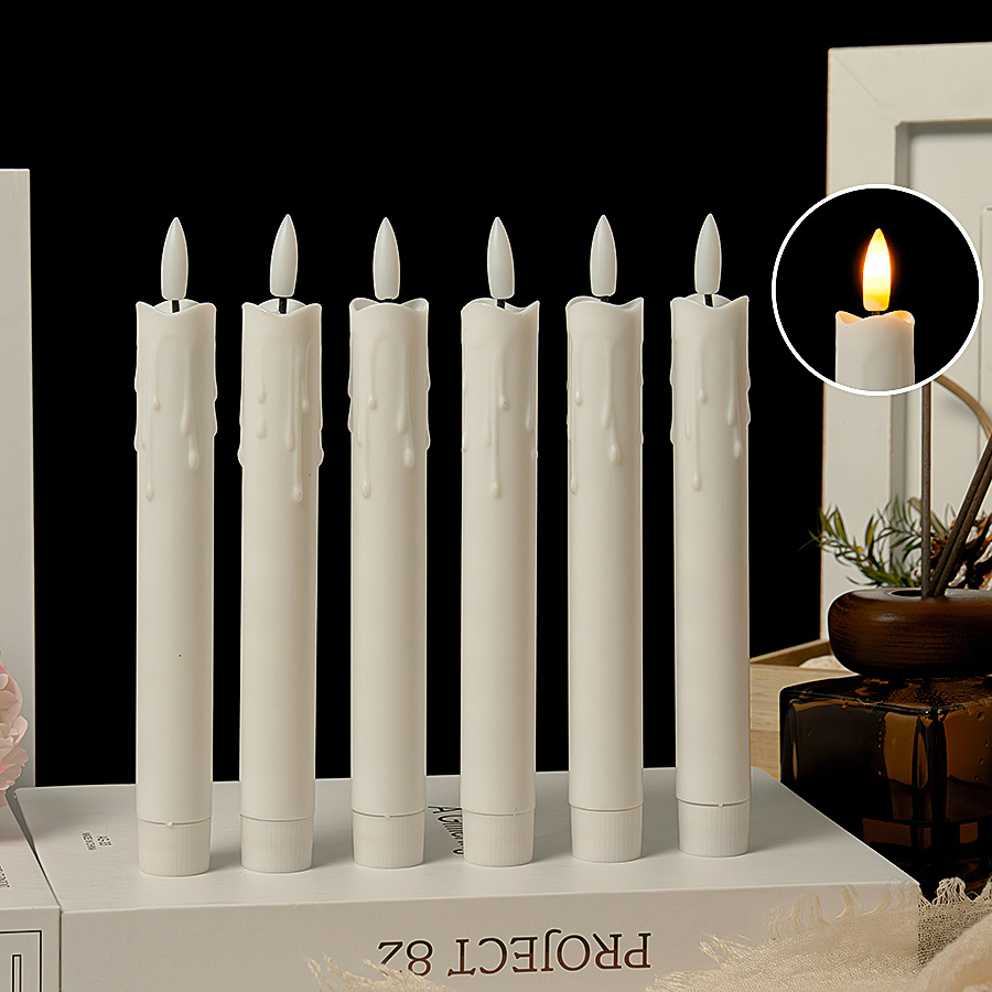 Long Brush Holder Candle Led Simulation Electric Candle Lamp