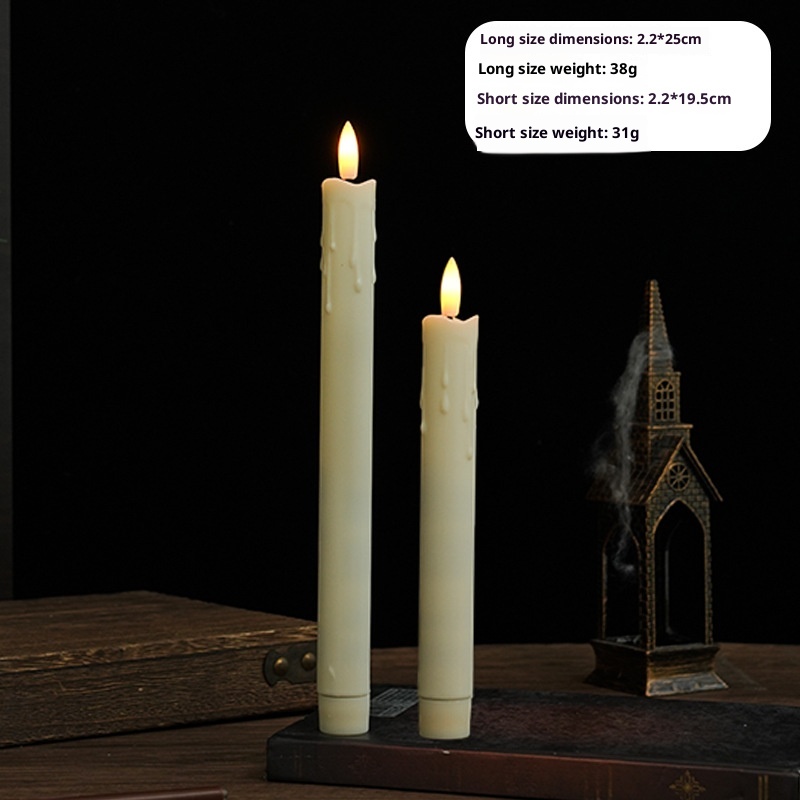 Long Brush Holder Candle Led Simulation Electric Candle Lamp