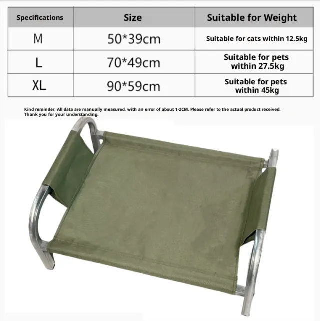 Pet Camp Bed Metal Bed Doghouse Cathouse Summer Army Green - Shop at LoveMi