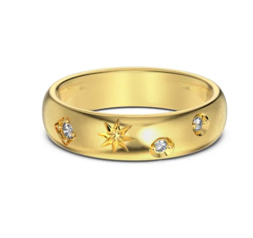 Sterling Silver Vintage Ring For Women Gold Star - Shop at LoveMi