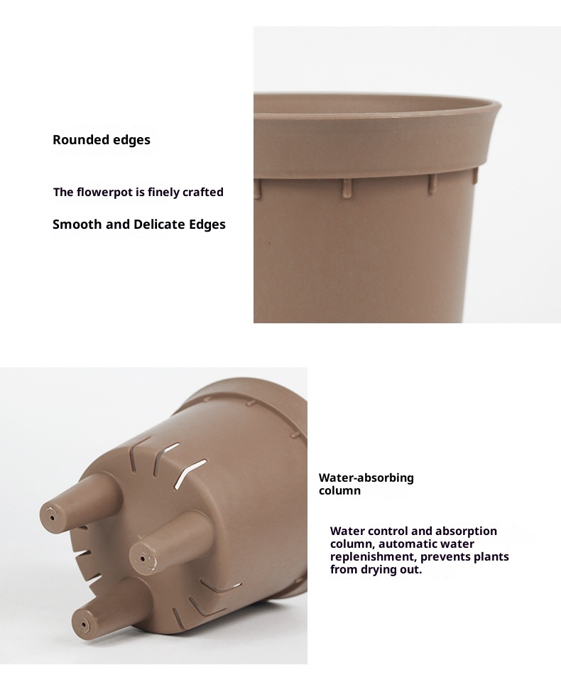 Plastic Flower Pot Creative Double-layer Water Storage Self-absorbent Plant Flowerpot