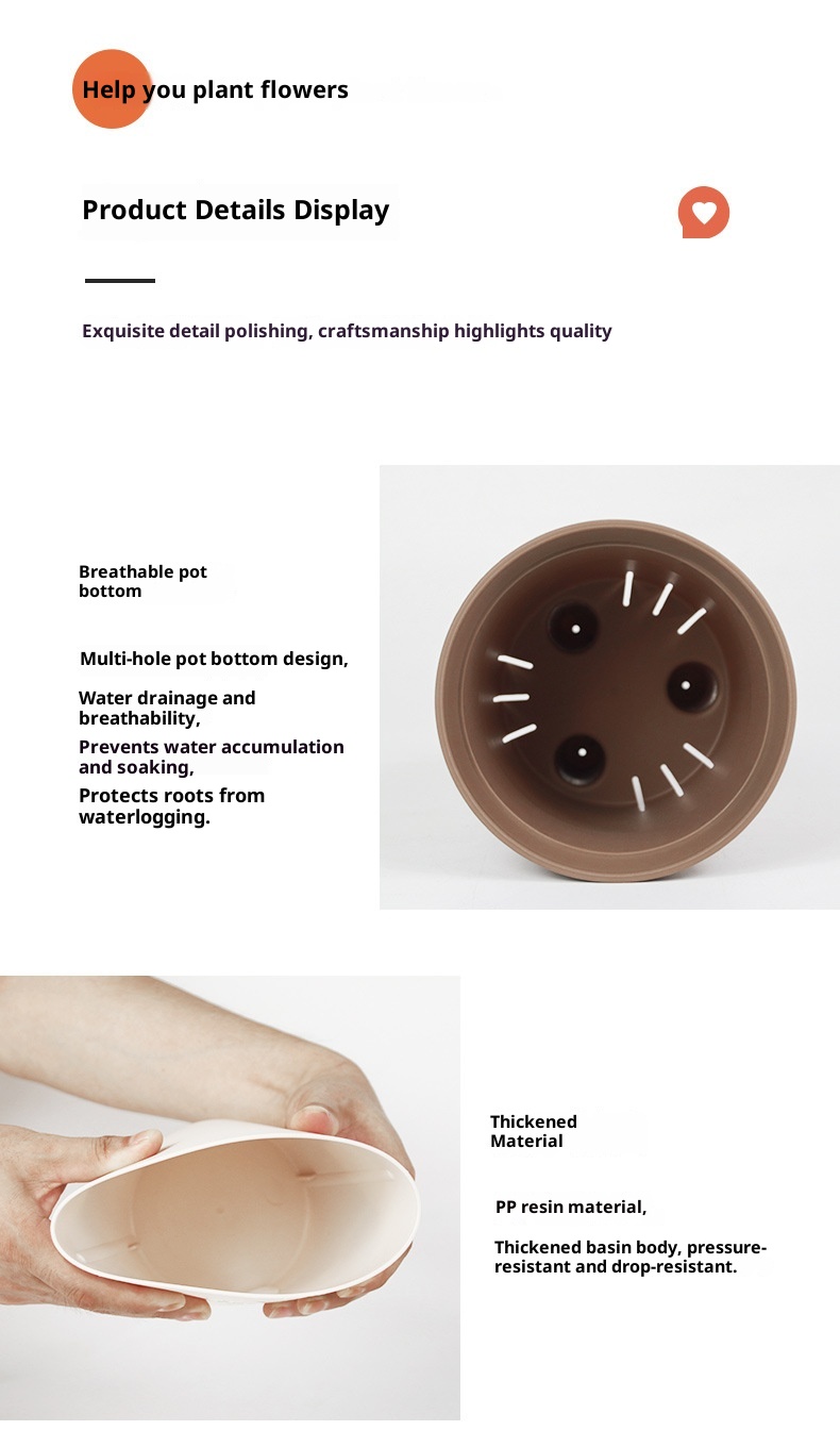 Plastic Flower Pot Creative Double-layer Water Storage Self-absorbent Plant Flowerpot