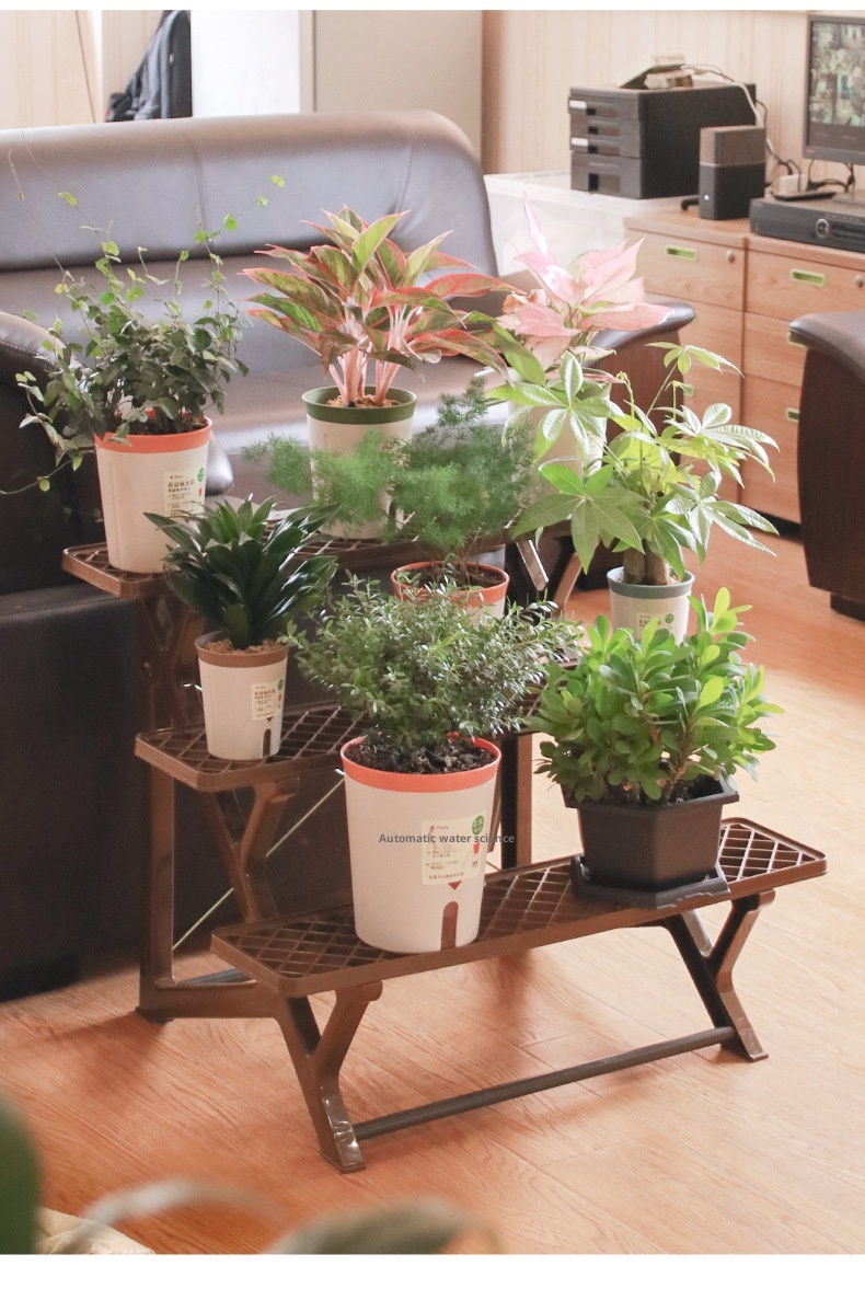 Plastic Flower Pot Creative Double-layer Water Storage Self-absorbent Plant Flowerpot