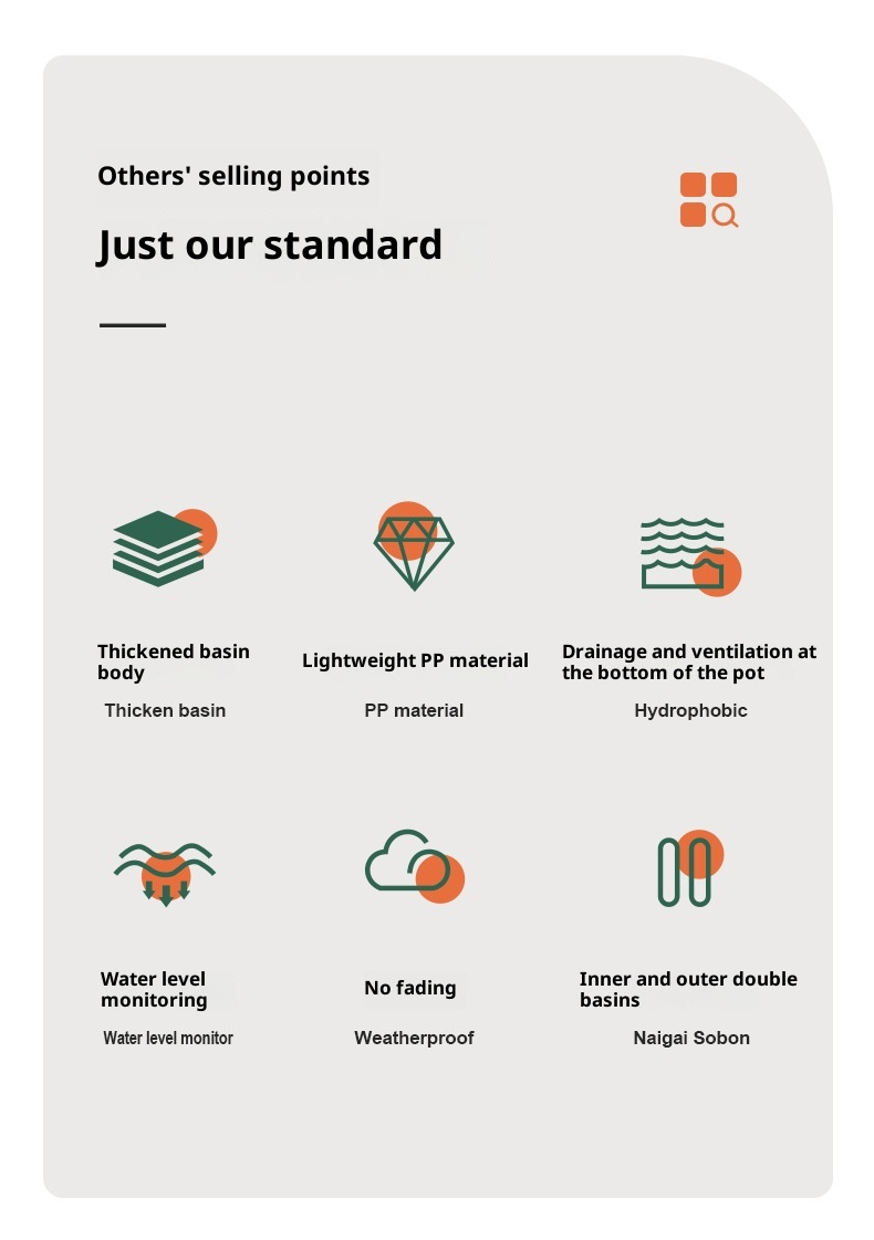 Plastic Flower Pot Creative Double-layer Water Storage Self-absorbent Plant Flowerpot