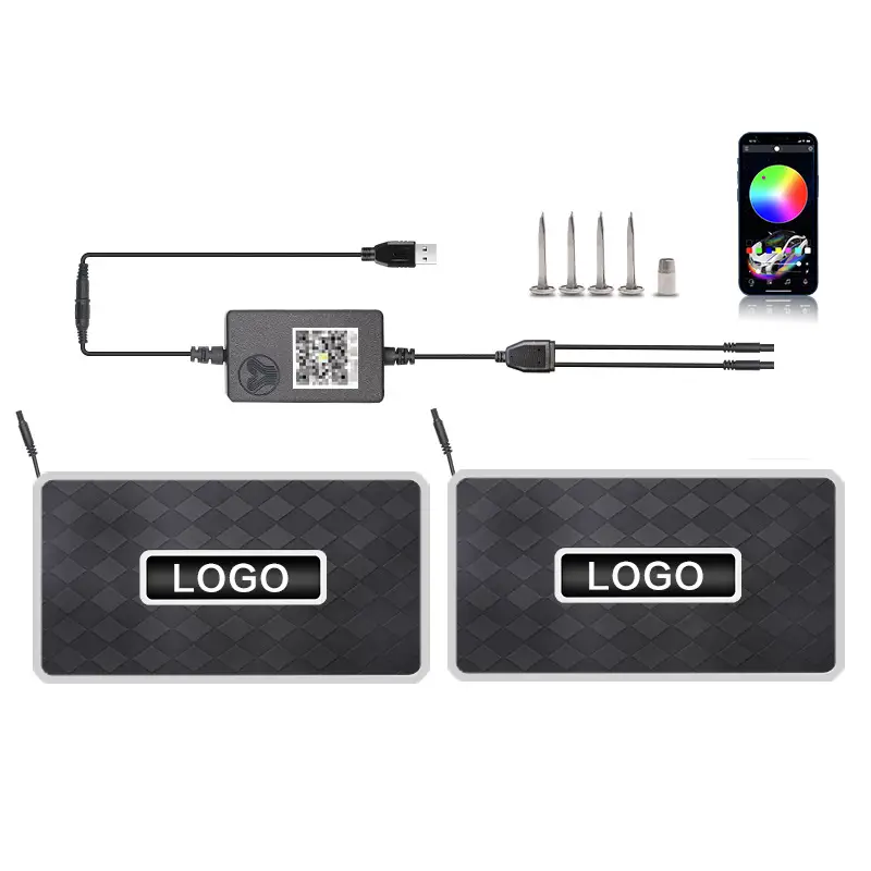 Car Foot Mat Ambience Light Led Car Decorative Light Bluetooth RGB Foot Sound Control Rhythm Lamp