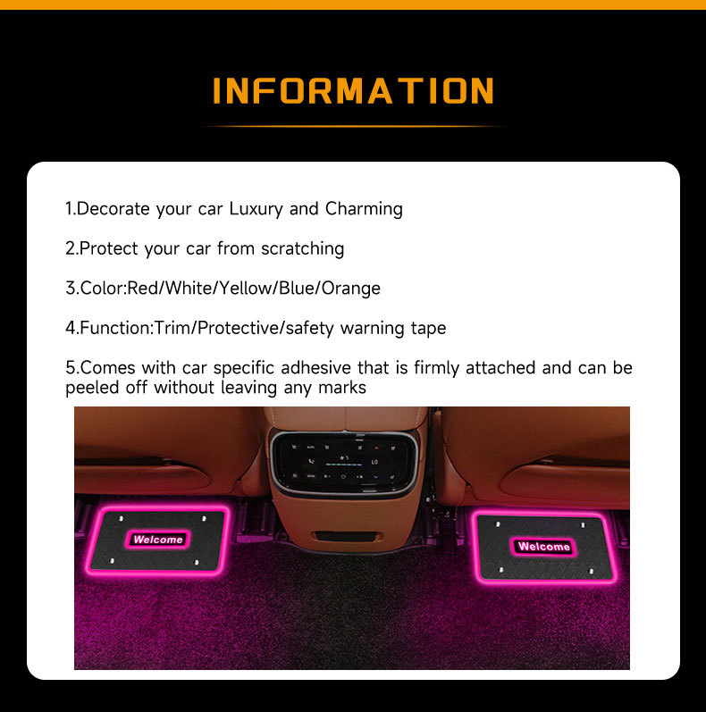 Car Foot Mat Ambience Light Led Car Decorative Light Bluetooth RGB Foot Sound Control Rhythm Lamp