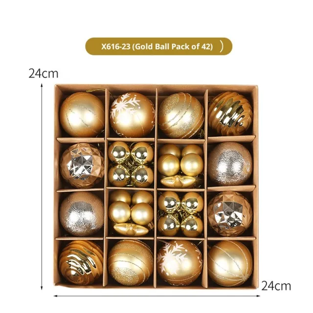 Electroplating Ball Pendant Christmas Scene Layout Hanging Ball Decorations X61623 Golden Ball - Shop at LoveMi