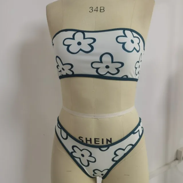 Sexy Flower Bikini Sexy Split Swimsuit Women Green - Shop at LoveMi