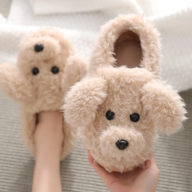 Dog Ankle Wrap Cotton Shoes Fleece lined Thick Bottom And Warm Keeping Parent child Brown - Shop at LoveMi