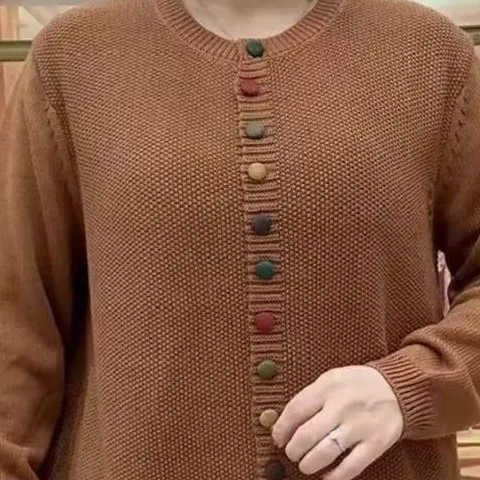 Retro Artistic Coat With Color Buttons Is Loose And Casual - Khaki