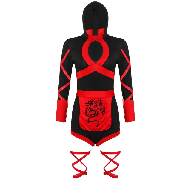Halloween Female Samurai COS Uniform Red - Shop at LoveMi