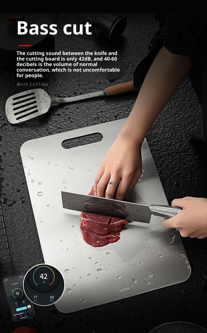 Mildew-proof Stainless Steel Double-sided Cutting Board Household