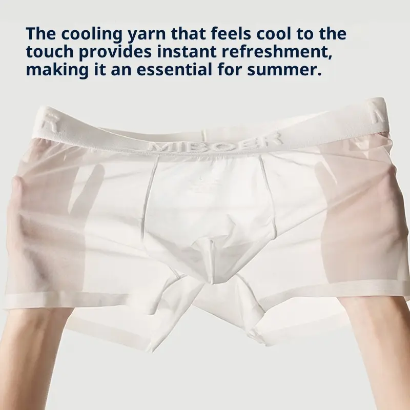 Men's Transparent Ice Silk Underwear Summer Thin Breathable Traceless