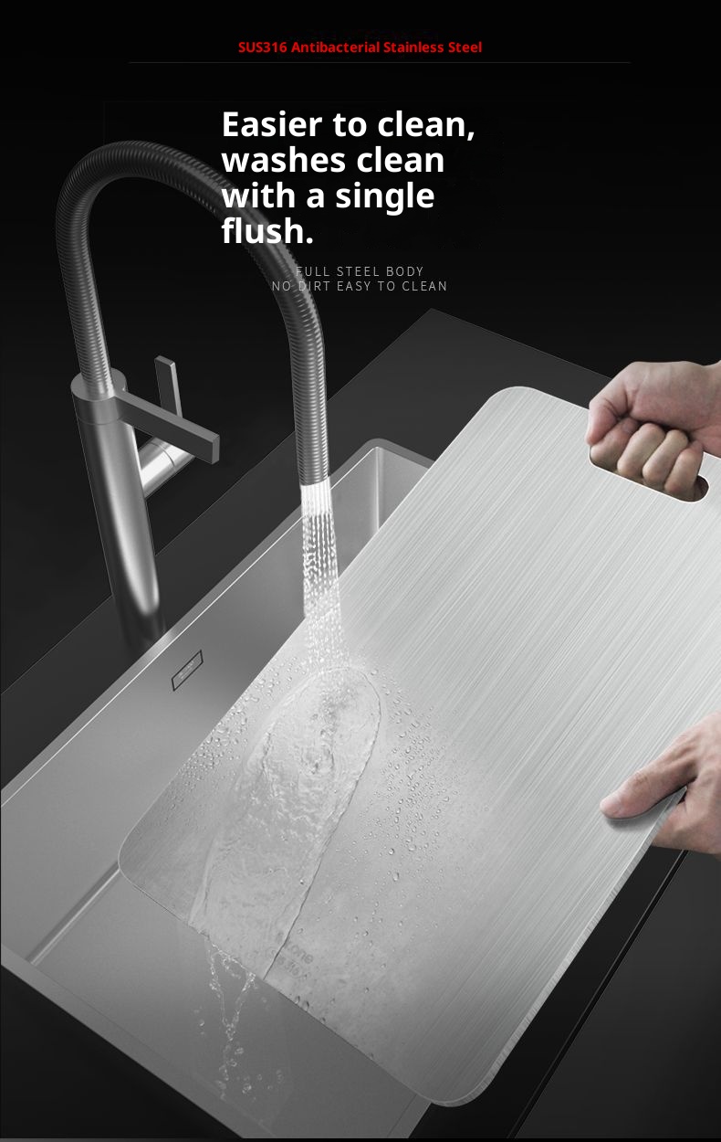 Mildew-proof Stainless Steel Double-sided Cutting Board Household