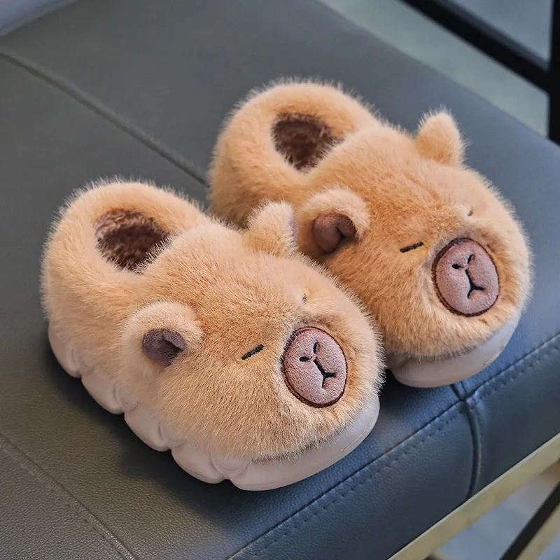 Kappabala Winter Children's Bags Heel Cotton Shoes Warm - Coffee