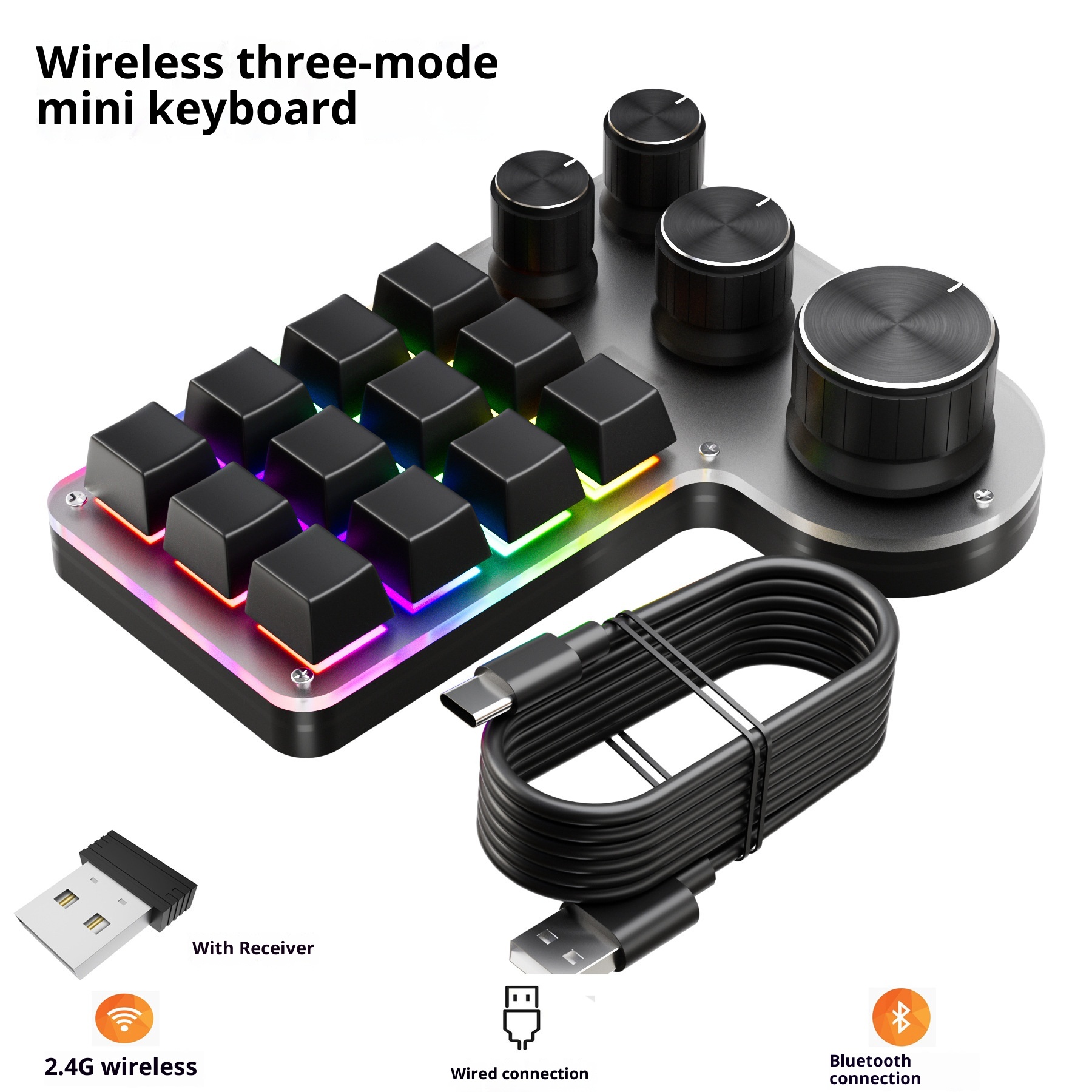 3-die 12-key 4-knob Custom Mechanical Keypad - Image 4