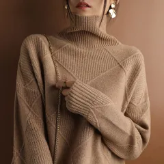 Knitwear Autumn And Winter Long-sleeved Outer Wear Bottoming Shirt - Camel - View 1