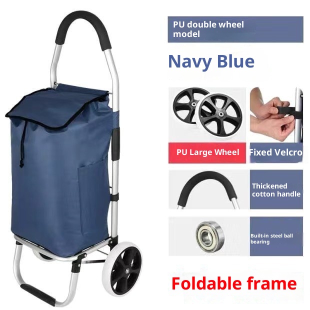 Aluminum Alloy Shopping Cart Pull Rod Folding Cart