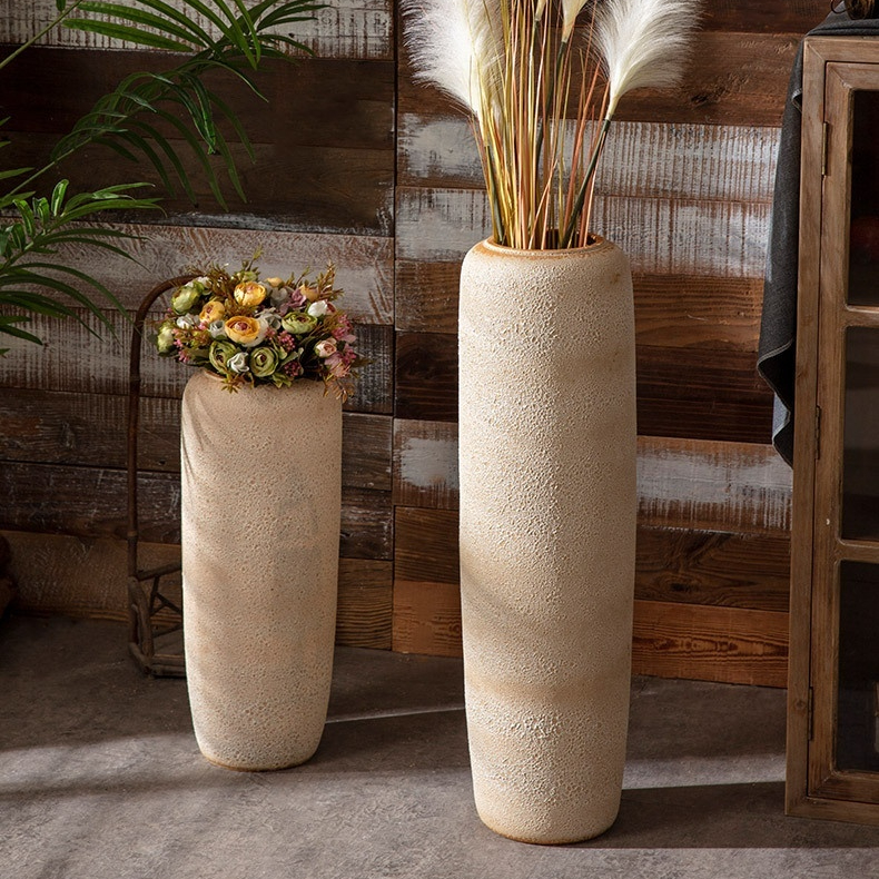 Pastoral Chinese Style Stoneware Glazed Vase