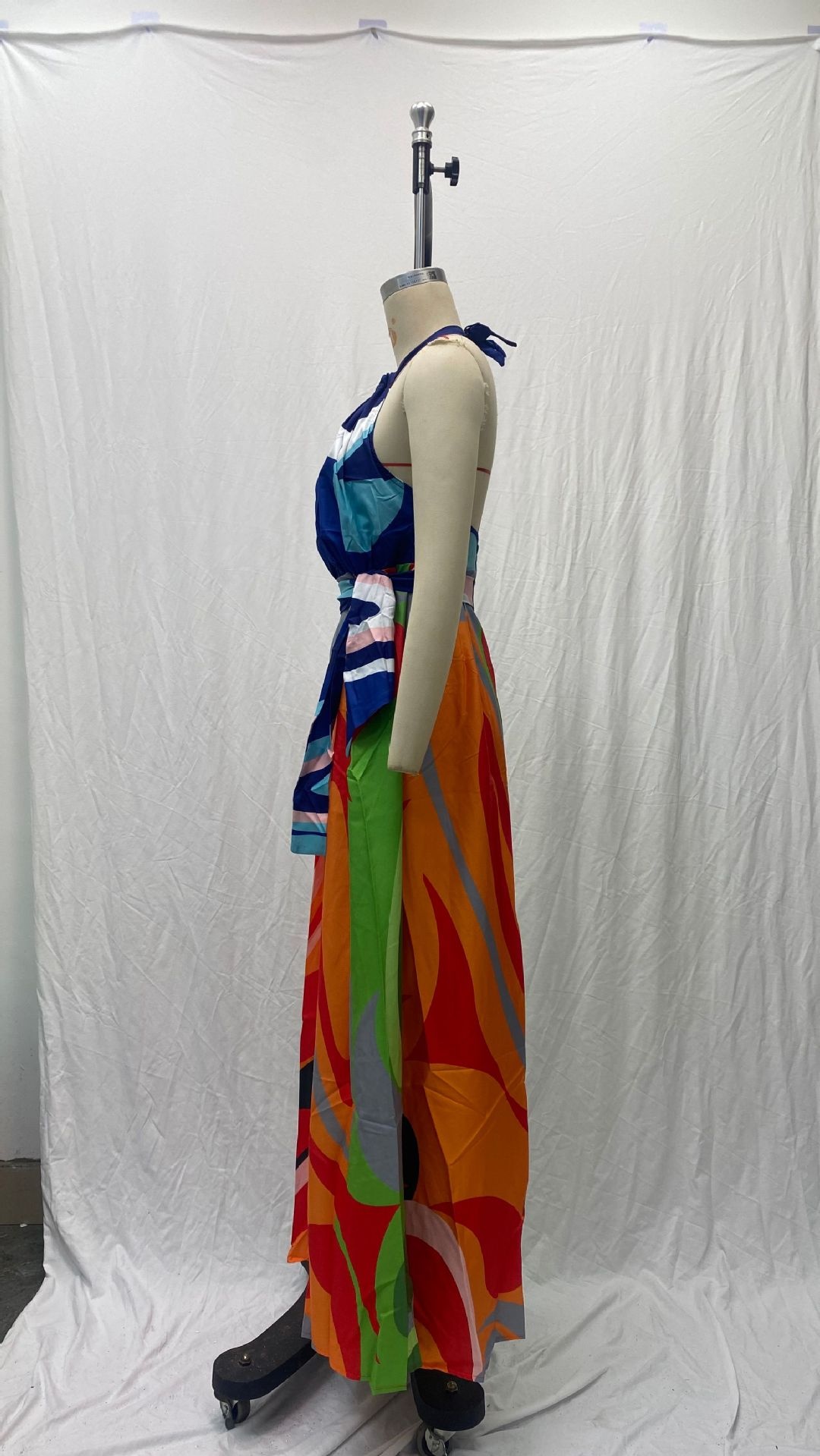 Women's Bohemian Halter Sleeveless 3 Digital Printed Dress