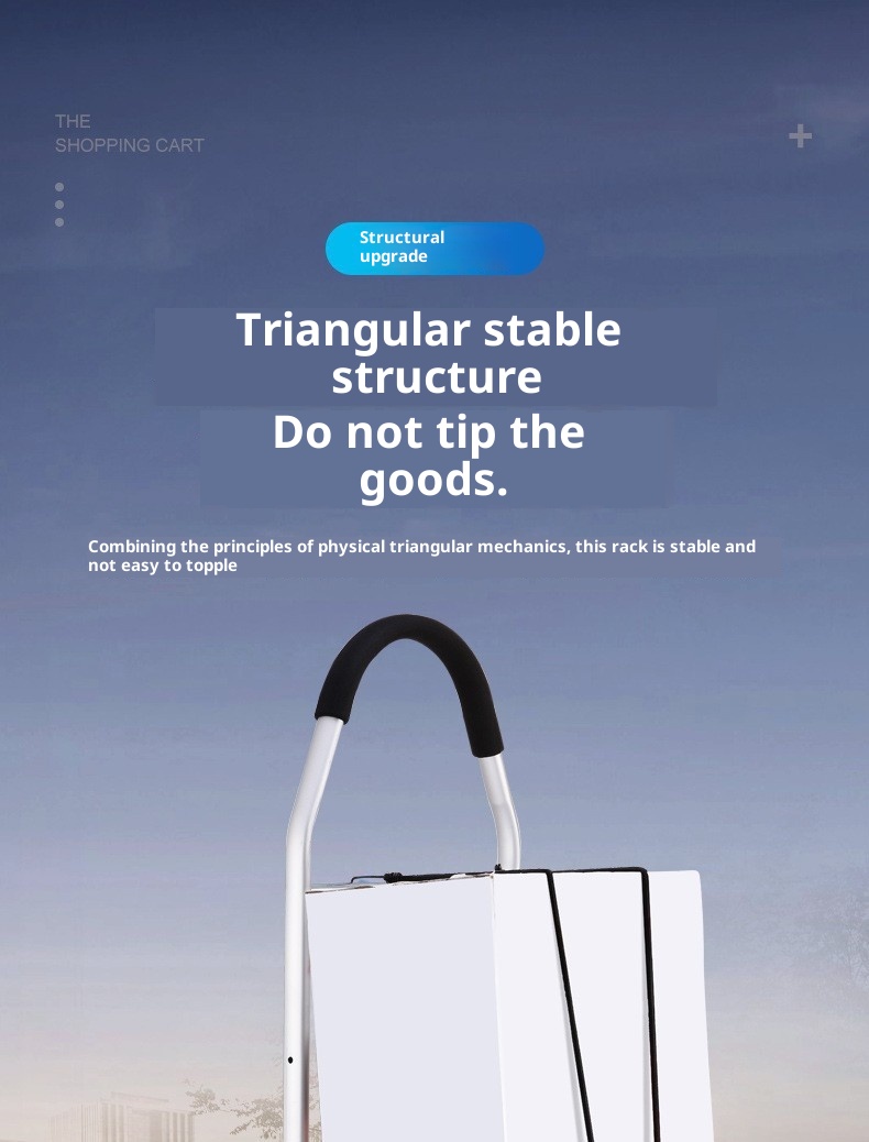 Aluminum Alloy Shopping Cart Pull Rod Folding Cart