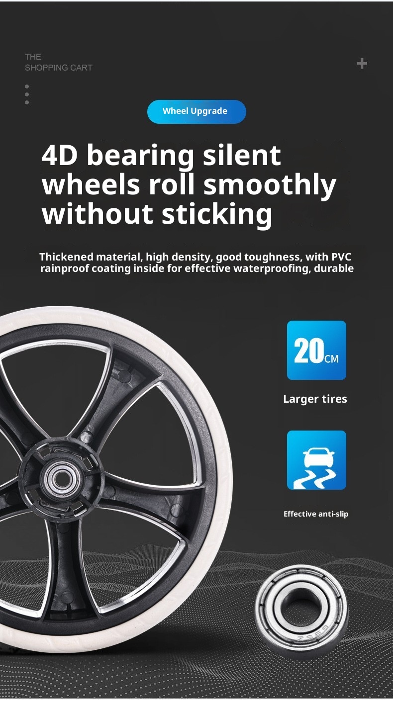 Aluminum Alloy Shopping Cart Pull Rod Folding Cart