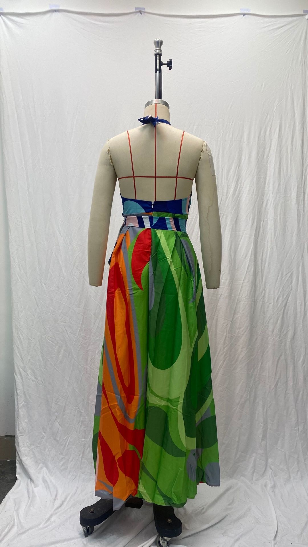 Women's Bohemian Halter Sleeveless 3 Digital Printed Dress