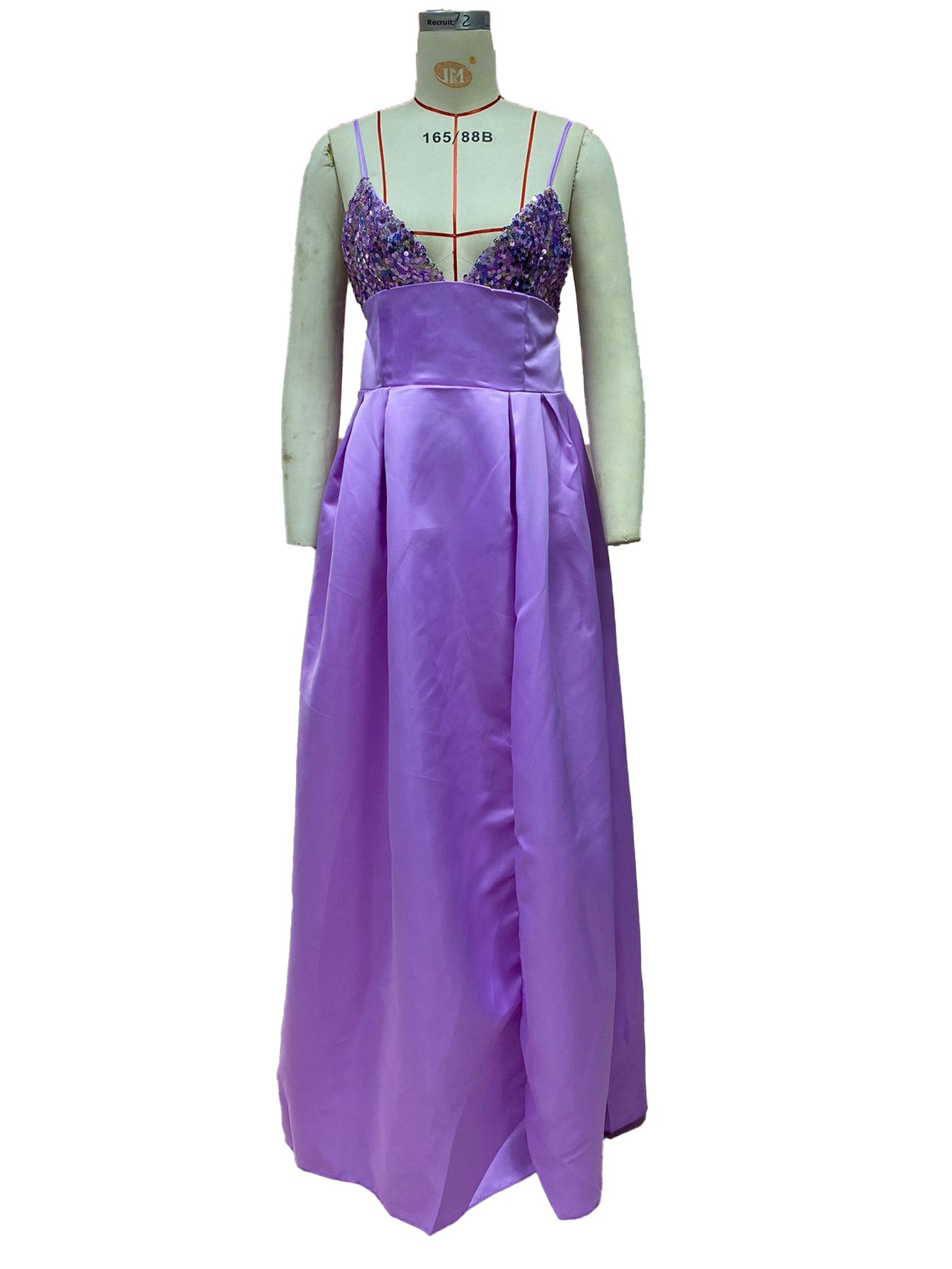 European And American Women's Clothing Dress Deep V Sequined Sexy Slit