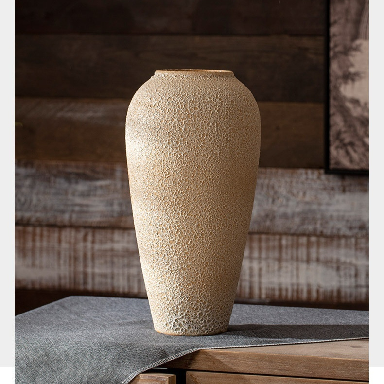 Pastoral Chinese Style Stoneware Glazed Vase