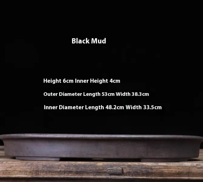 High Temperature Black Clay Large Oval Shallow Basin