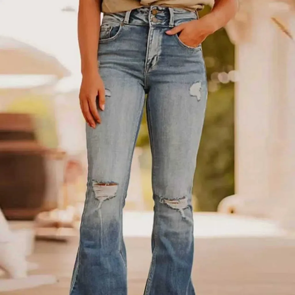 New Casual Jeans Women's Daily Wear - Light Blue