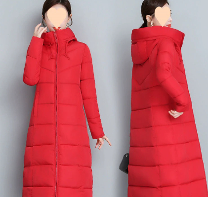 Western-Style Plus Size Mid-Length Cotton-Padded Winter Coat for Women - Image 4